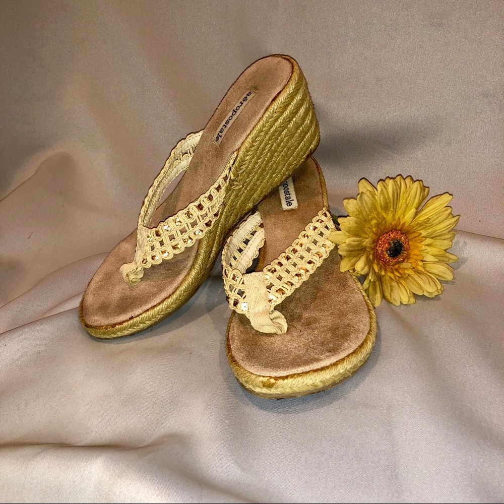 Tan sandal wedges